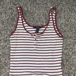 Forever 21 red and white stripes crop top size: M